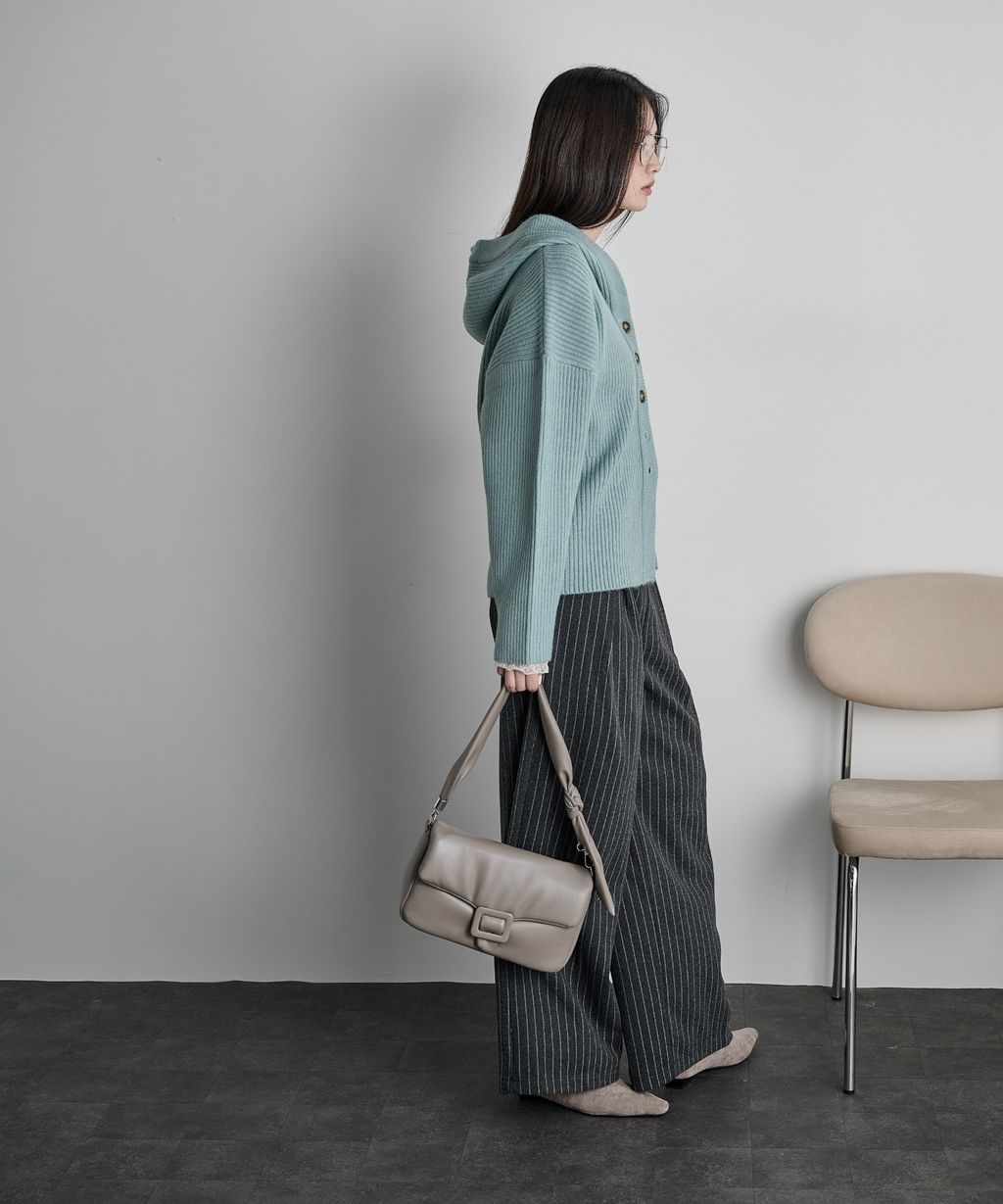 THE YOn 羅紋針織連帽開襟衫_5