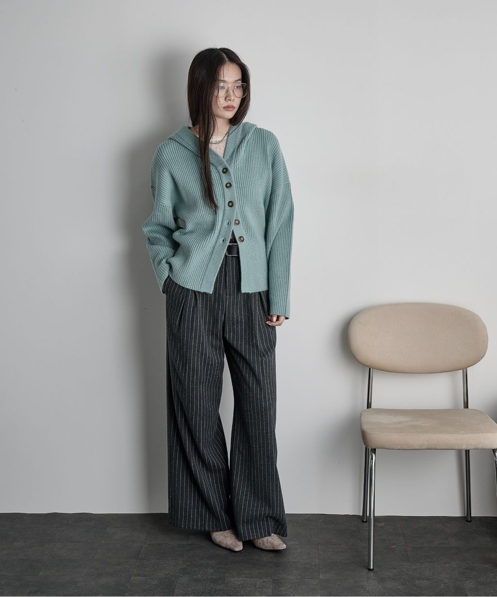 THE YOn 羅紋針織連帽開襟衫_8