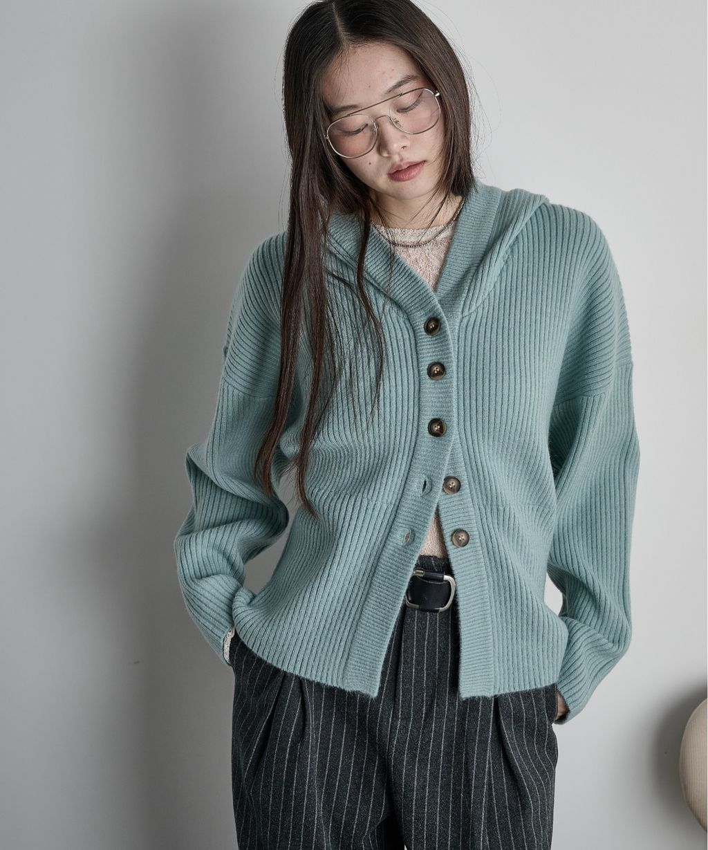 THE YOn 羅紋針織連帽開襟衫_10