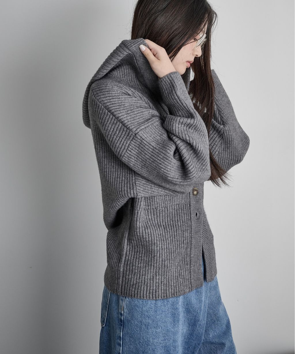 THE YOn 羅紋針織連帽開襟衫_22