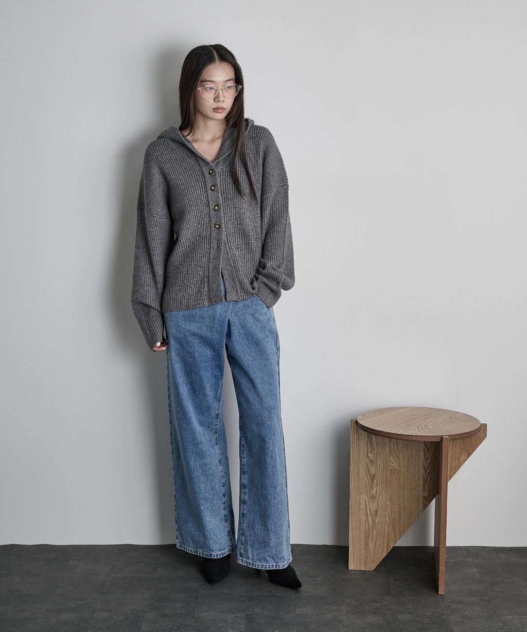 THE YOn 羅紋針織連帽開襟衫_15