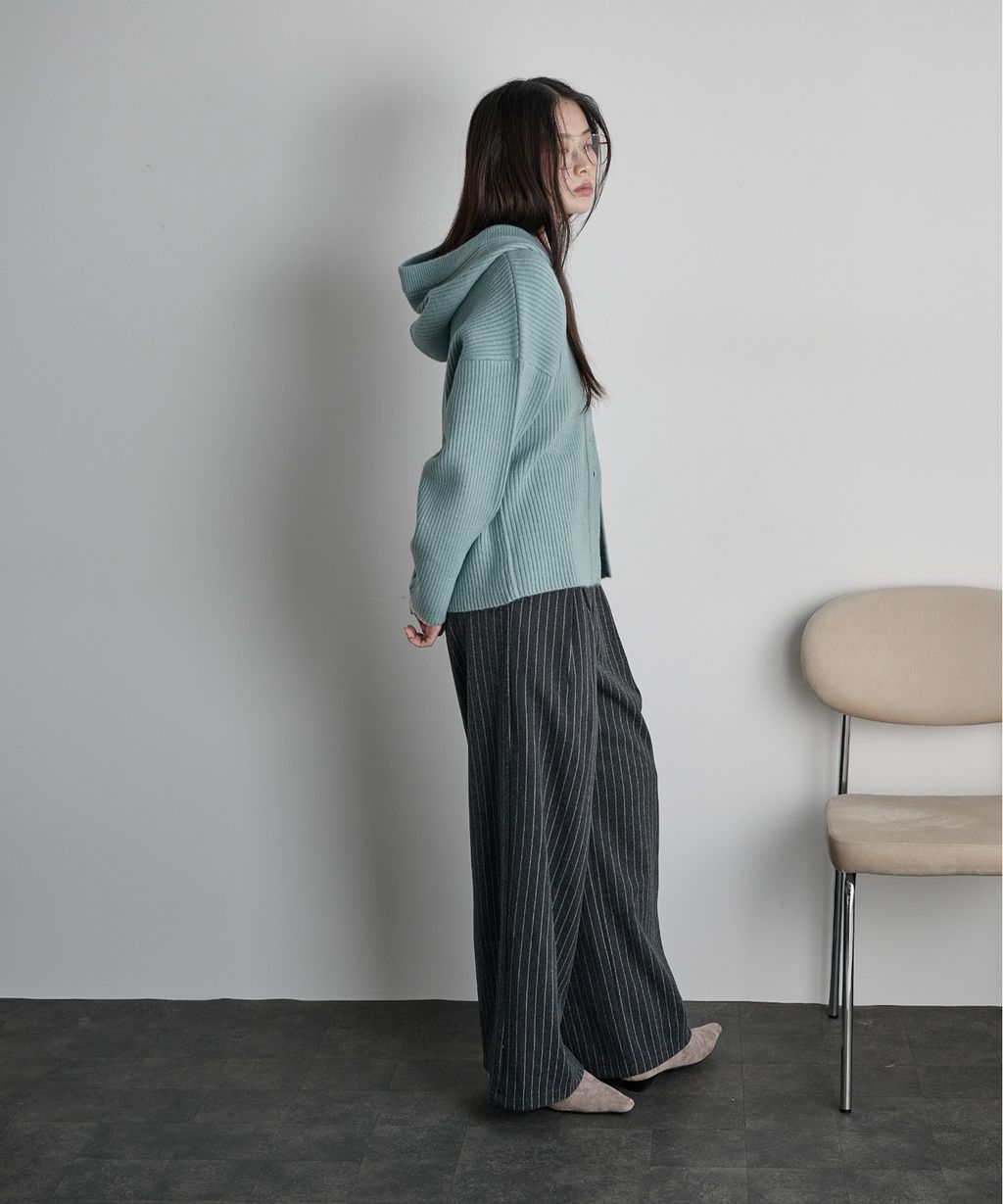 THE YOn 羅紋針織連帽開襟衫_9