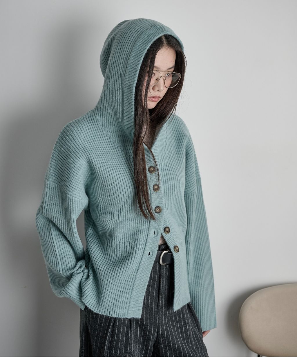 THE YOn 羅紋針織連帽開襟衫_14