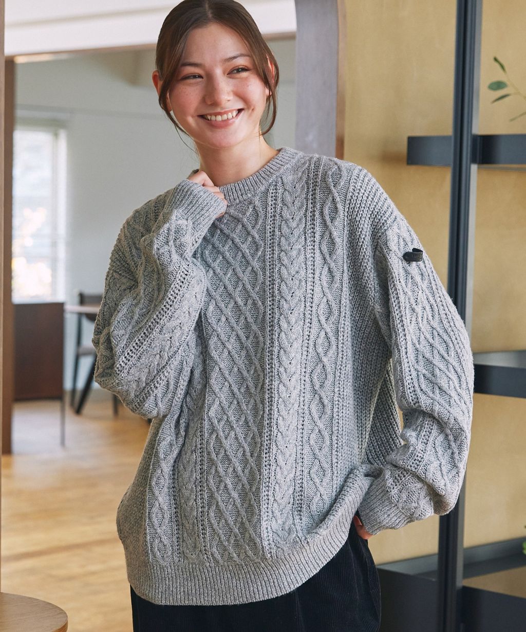 THE CRAFT CREW PRODUCTS 可水洗防靜電抗起球針立體繩結麻花編織圓領毛衣_6