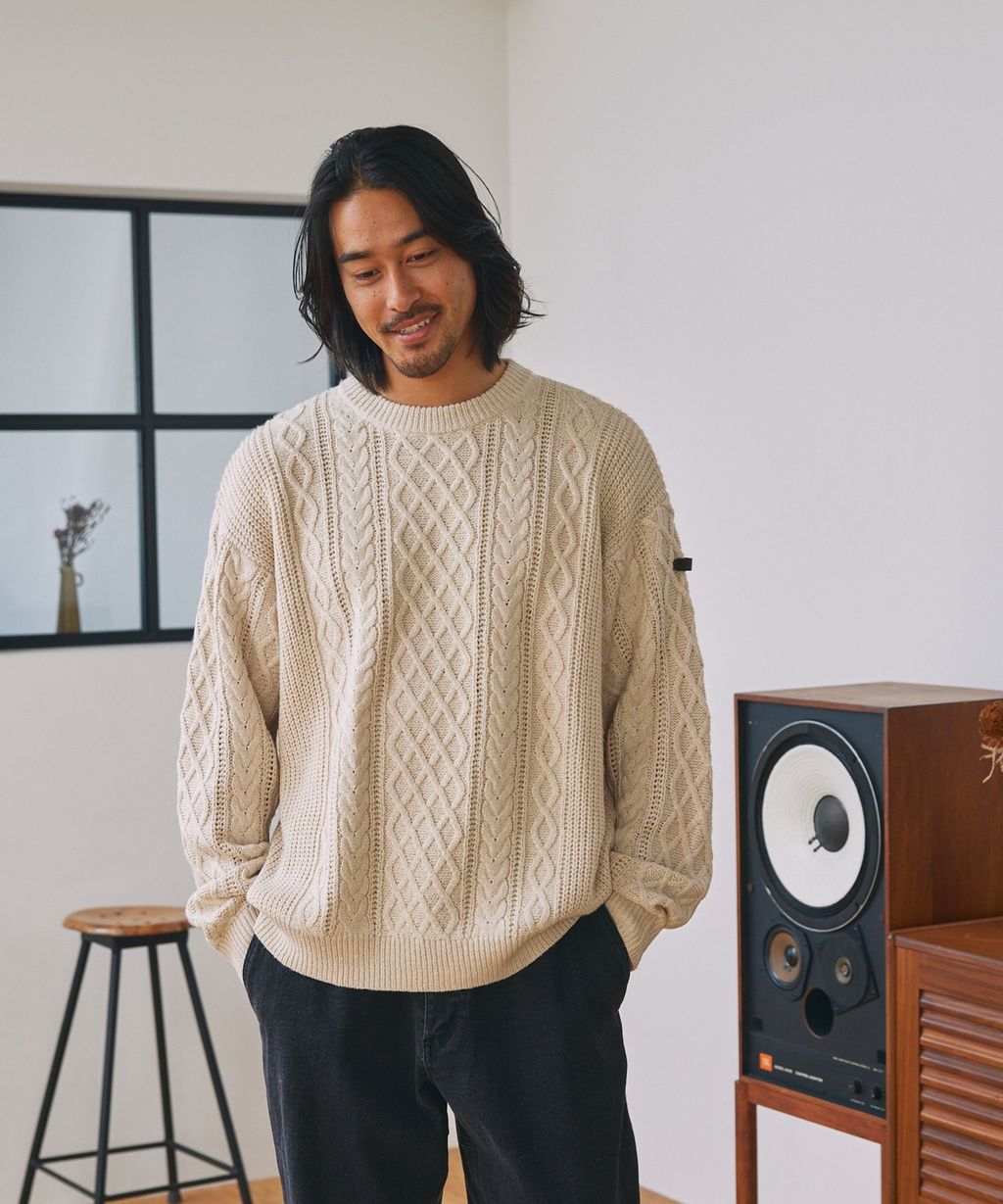 THE CRAFT CREW PRODUCTS 可水洗防靜電抗起球針立體繩結麻花編織圓領毛衣_9