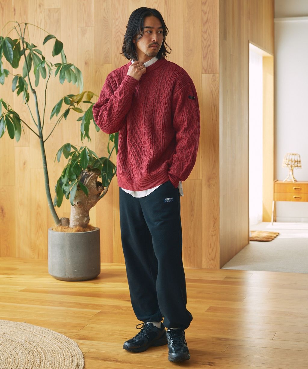 THE CRAFT CREW PRODUCTS 可水洗防靜電抗起球針立體繩結麻花編織圓領毛衣_103