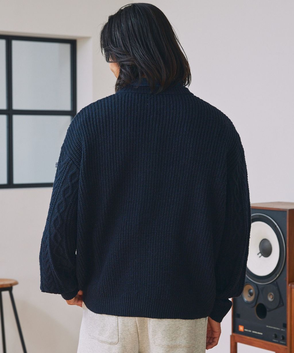 THE CRAFT CREW PRODUCTS 可水洗防靜電抗起球針立體繩結麻花編織圓領毛衣_96