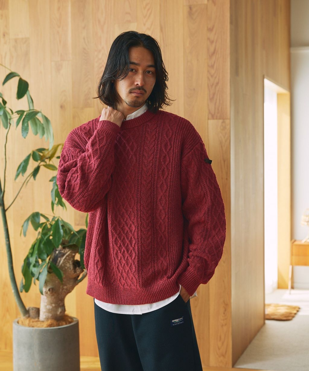 THE CRAFT CREW PRODUCTS 可水洗防靜電抗起球針立體繩結麻花編織圓領毛衣_99