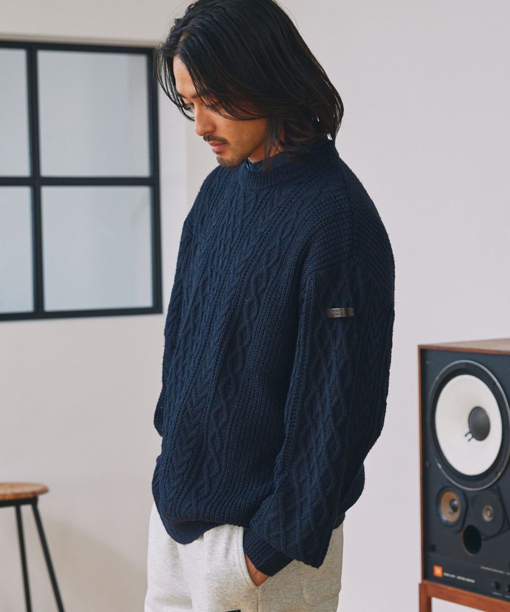 THE CRAFT CREW PRODUCTS 可水洗防靜電抗起球針立體繩結麻花編織圓領毛衣_95