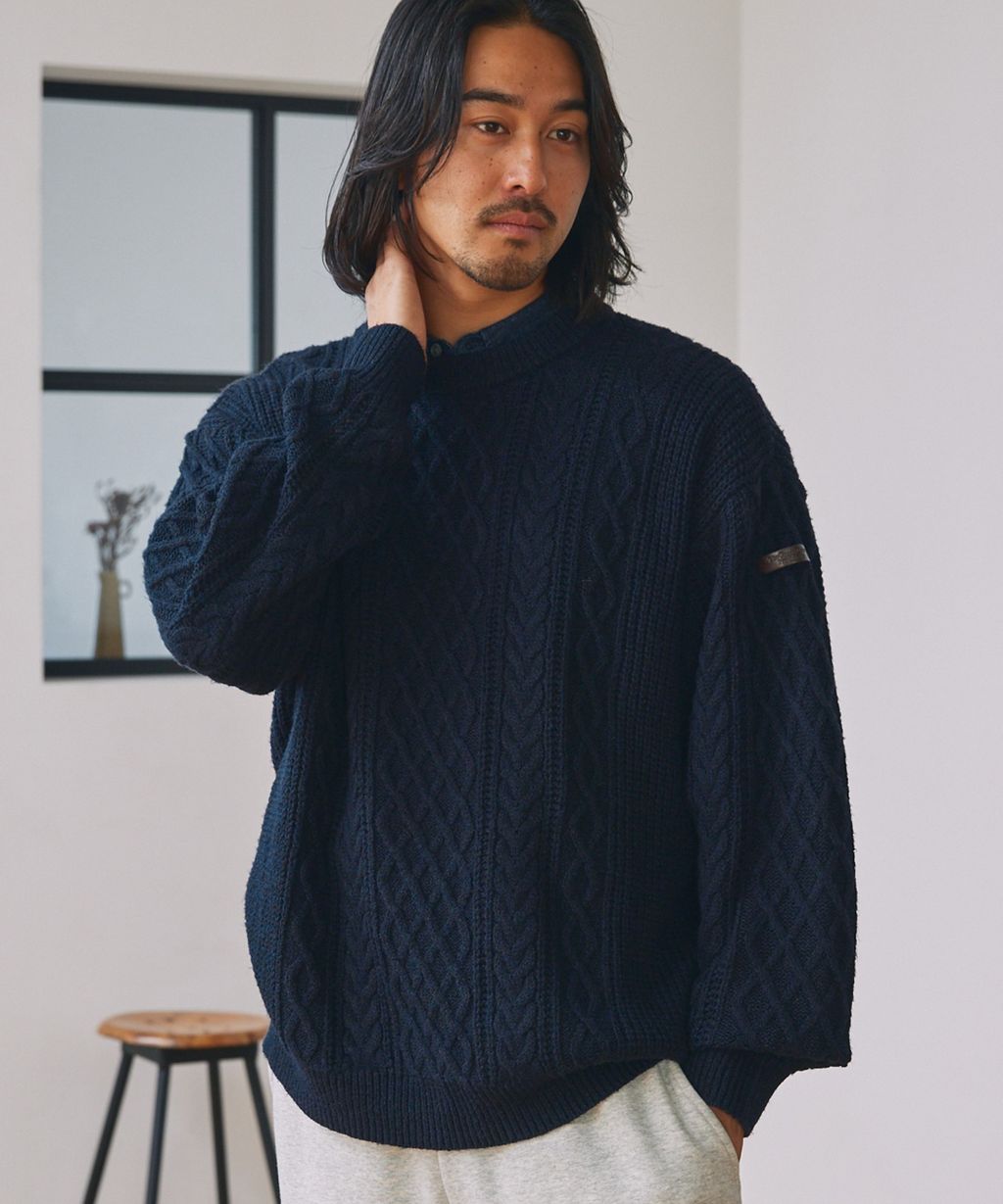 THE CRAFT CREW PRODUCTS 可水洗防靜電抗起球針立體繩結麻花編織圓領毛衣_93