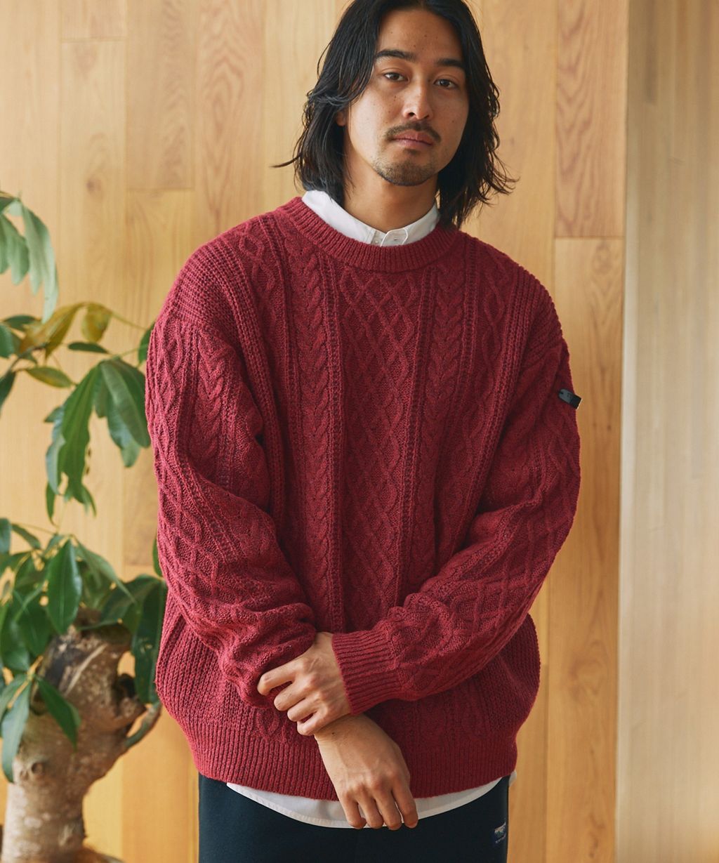 THE CRAFT CREW PRODUCTS 可水洗防靜電抗起球針立體繩結麻花編織圓領毛衣_98