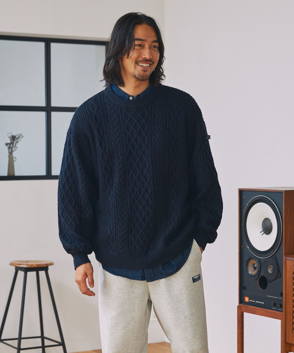 THE CRAFT CREW PRODUCTS 可水洗防靜電抗起球針立體繩結麻花編織圓領毛衣_92