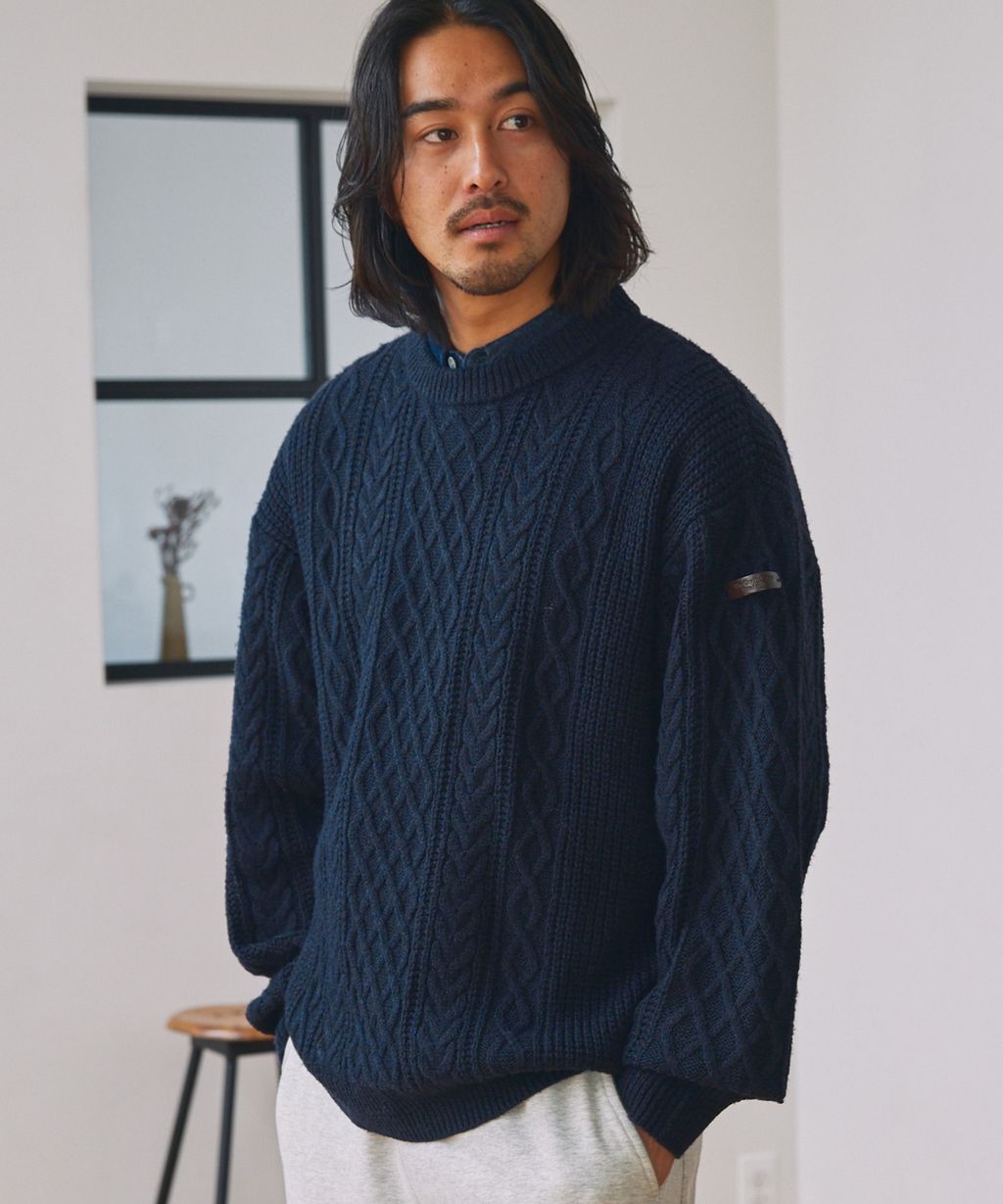 THE CRAFT CREW PRODUCTS 可水洗防靜電抗起球針立體繩結麻花編織圓領毛衣_88