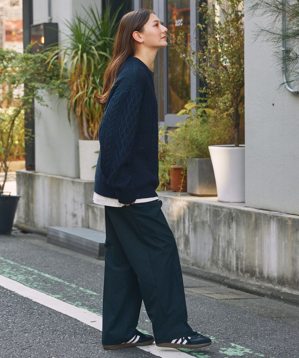 THE CRAFT CREW PRODUCTS 可水洗防靜電抗起球針立體繩結麻花編織圓領毛衣_84