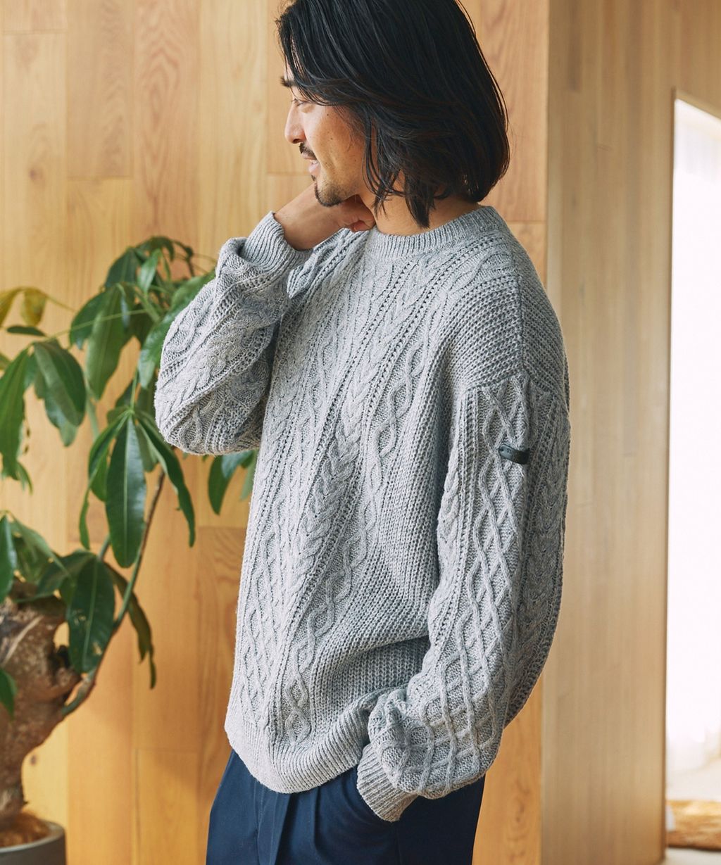 THE CRAFT CREW PRODUCTS 可水洗防靜電抗起球針立體繩結麻花編織圓領毛衣_73