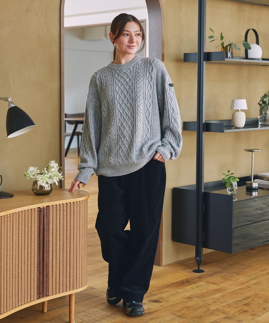 THE CRAFT CREW PRODUCTS 可水洗防靜電抗起球針立體繩結麻花編織圓領毛衣_67