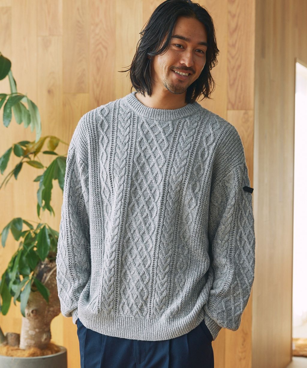 THE CRAFT CREW PRODUCTS 可水洗防靜電抗起球針立體繩結麻花編織圓領毛衣_70