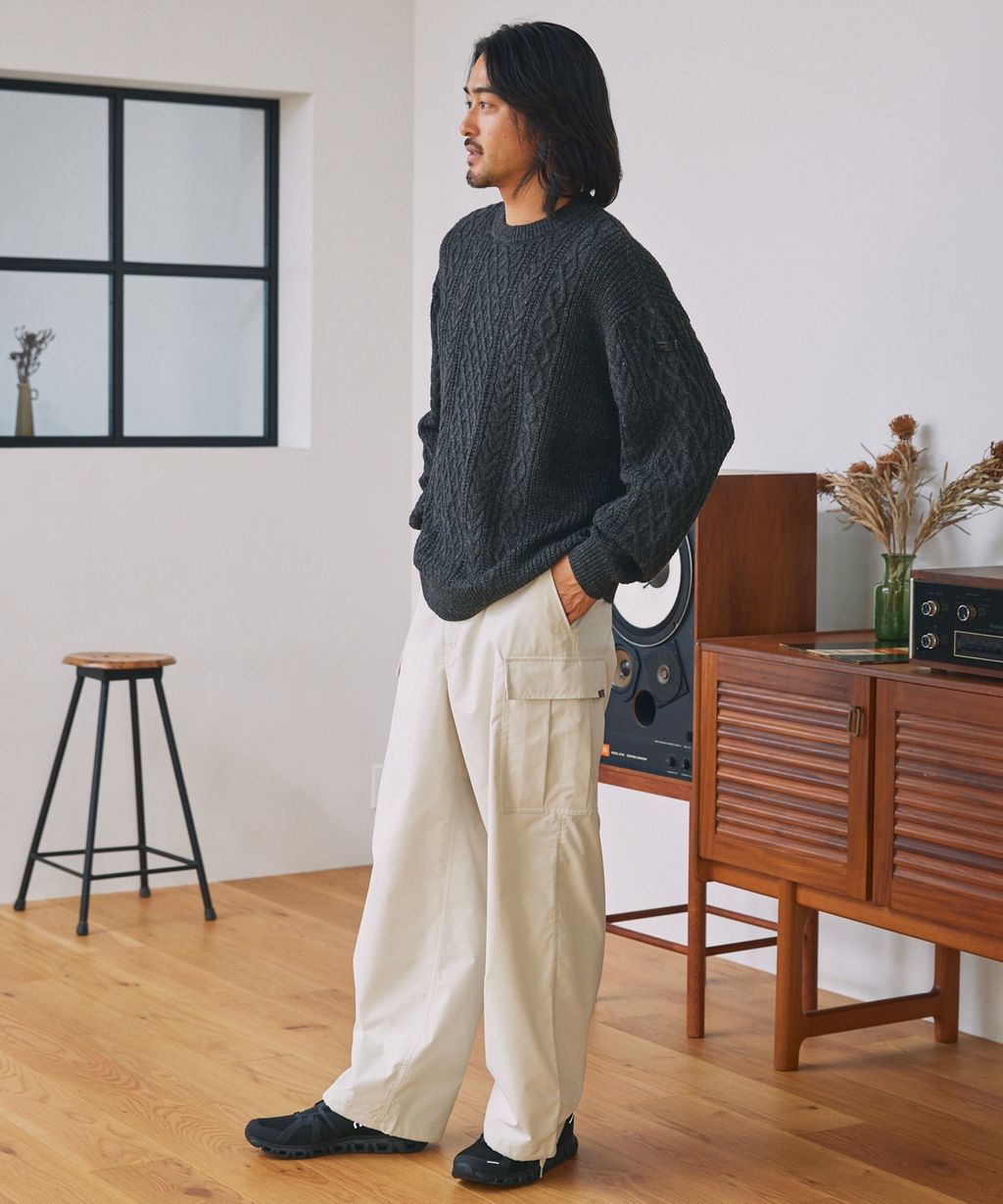 THE CRAFT CREW PRODUCTS 可水洗防靜電抗起球針立體繩結麻花編織圓領毛衣_49