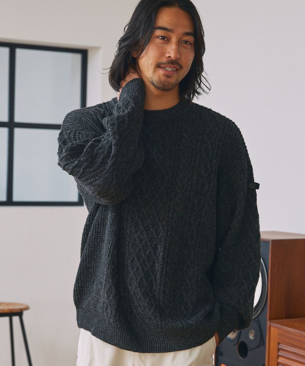 THE CRAFT CREW PRODUCTS 可水洗防靜電抗起球針立體繩結麻花編織圓領毛衣_44