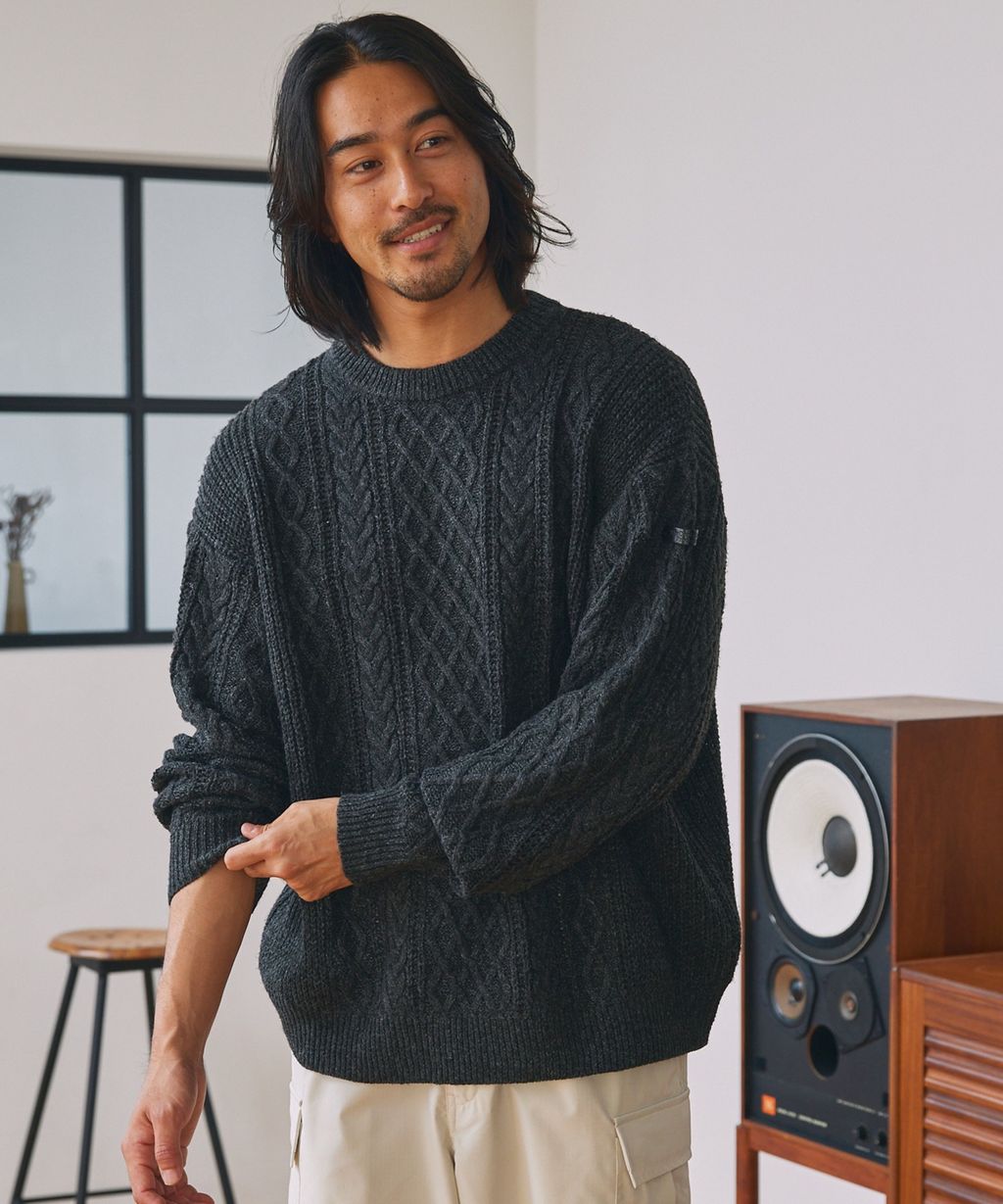 THE CRAFT CREW PRODUCTS 可水洗防靜電抗起球針立體繩結麻花編織圓領毛衣_46