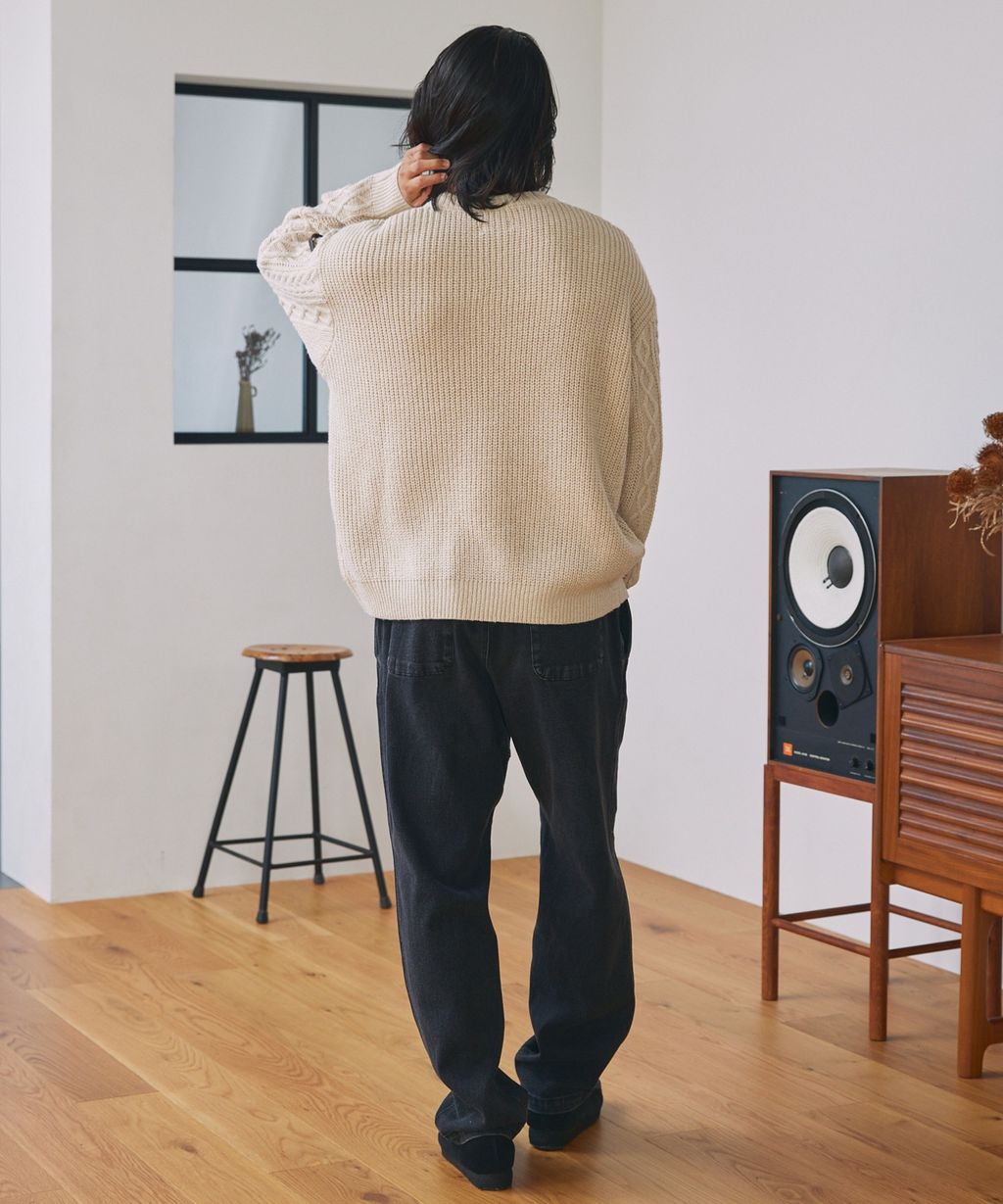 THE CRAFT CREW PRODUCTS 可水洗防靜電抗起球針立體繩結麻花編織圓領毛衣_13