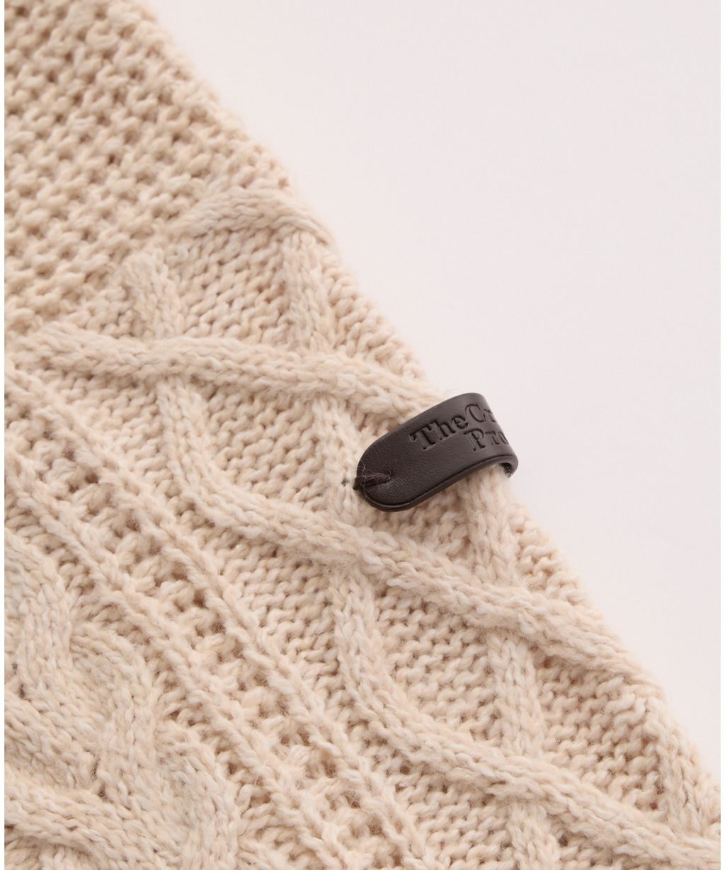 THE CRAFT CREW PRODUCTS 可水洗防靜電抗起球針立體繩結麻花編織圓領毛衣_35