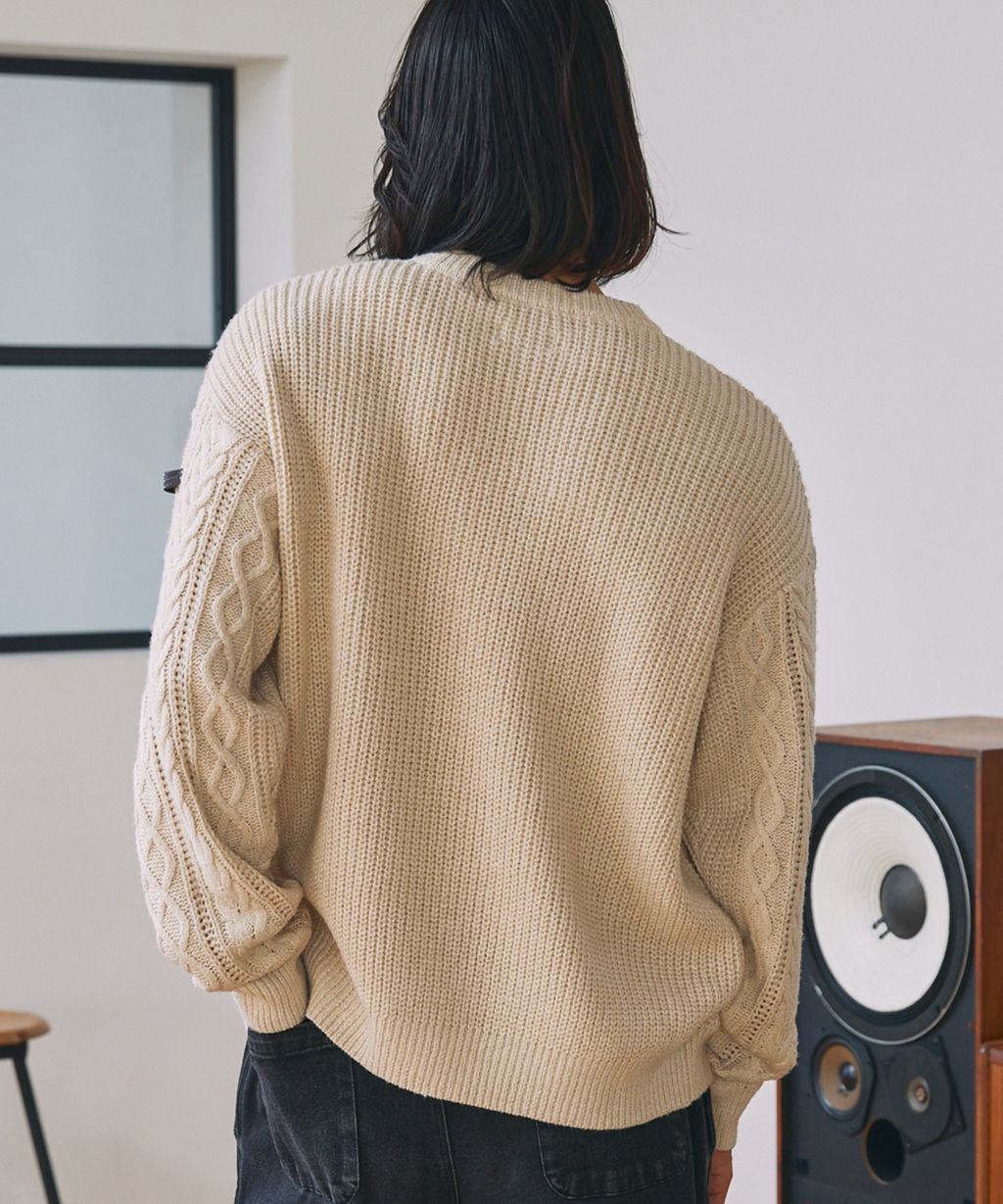 THE CRAFT CREW PRODUCTS 可水洗防靜電抗起球針立體繩結麻花編織圓領毛衣_27