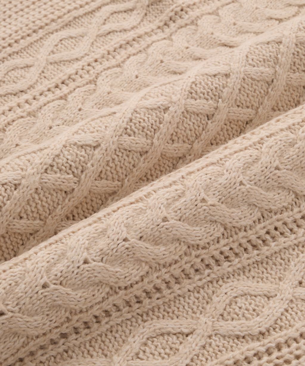 THE CRAFT CREW PRODUCTS 可水洗防靜電抗起球針立體繩結麻花編織圓領毛衣_42