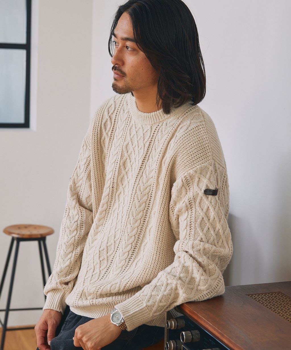 THE CRAFT CREW PRODUCTS 可水洗防靜電抗起球針立體繩結麻花編織圓領毛衣_8
