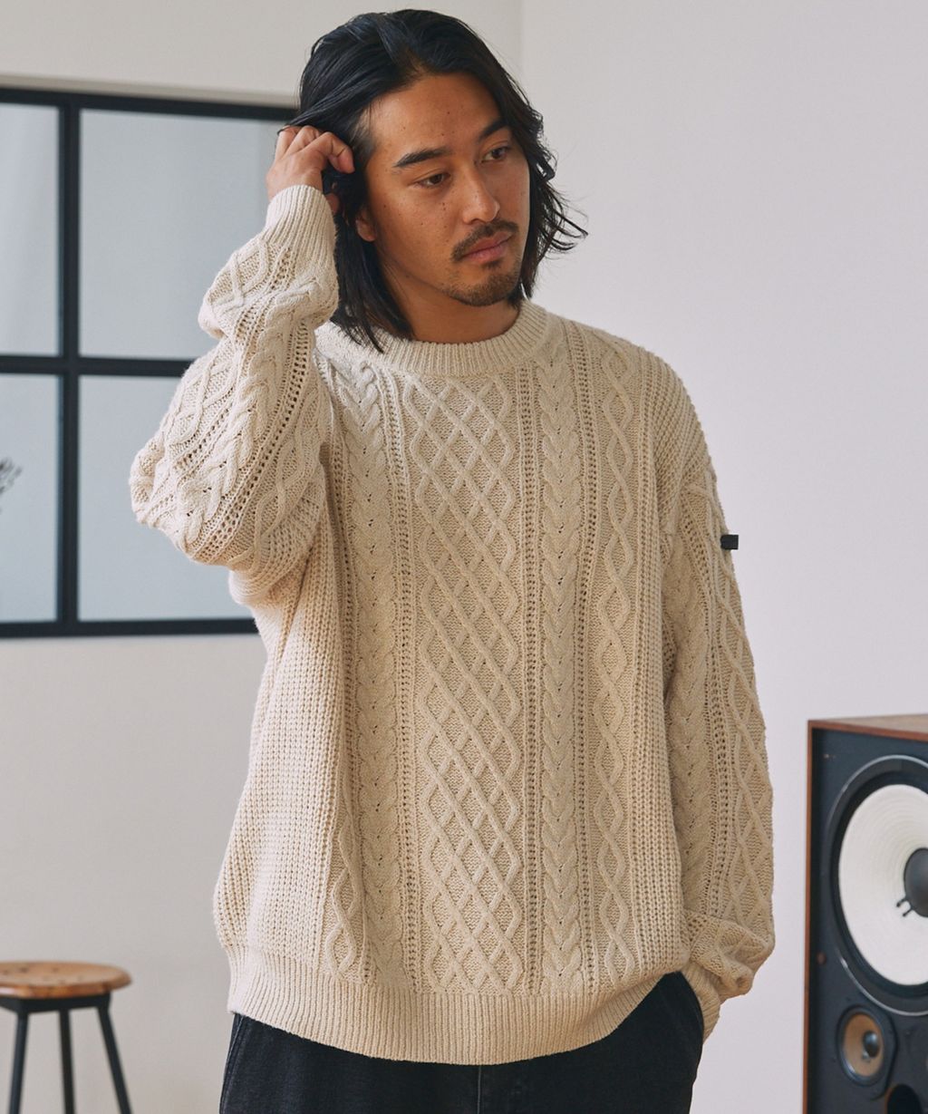 THE CRAFT CREW PRODUCTS 可水洗防靜電抗起球針立體繩結麻花編織圓領毛衣_15