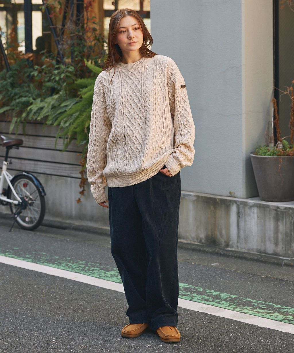 THE CRAFT CREW PRODUCTS 可水洗防靜電抗起球針立體繩結麻花編織圓領毛衣_22