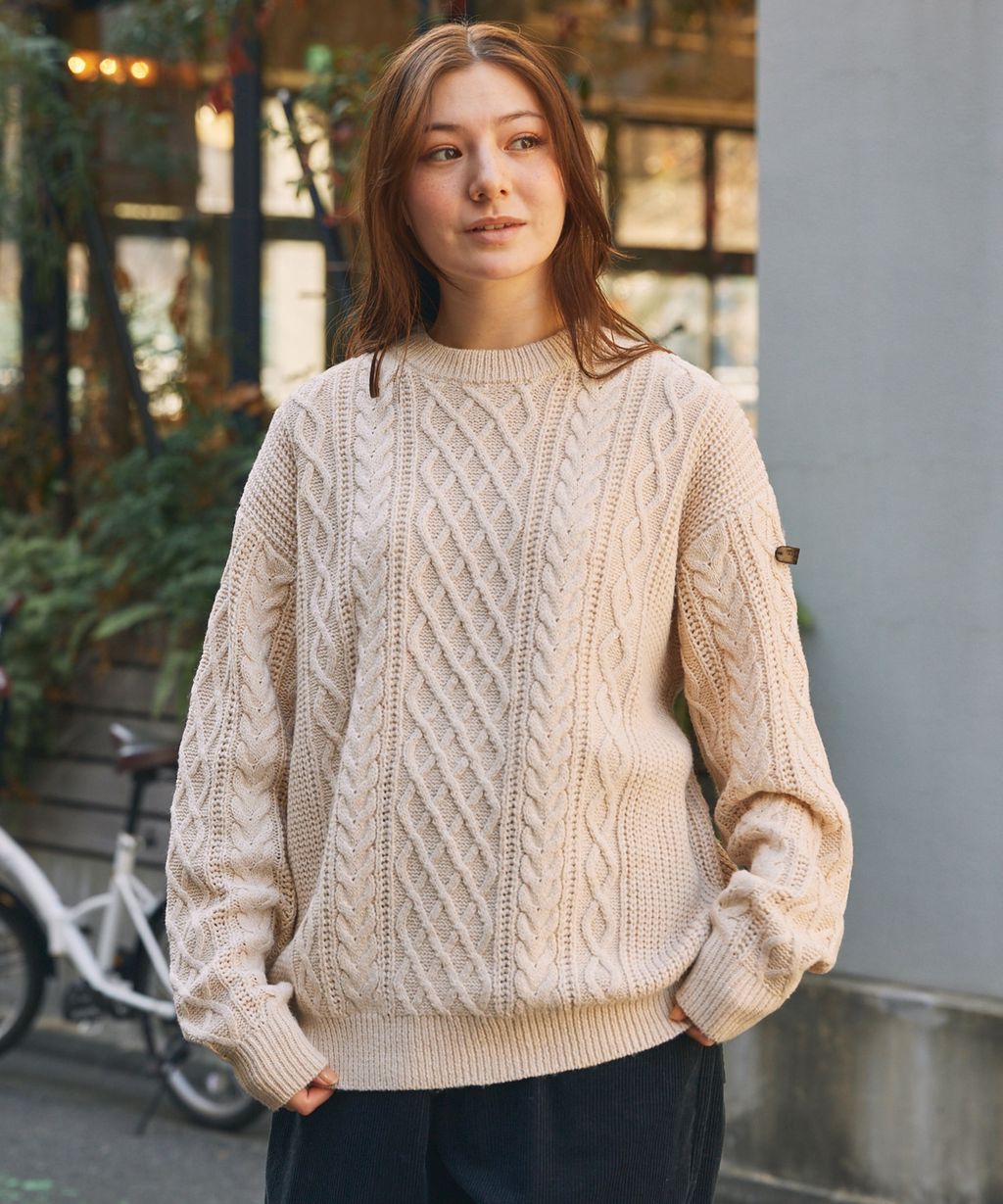 THE CRAFT CREW PRODUCTS 可水洗防靜電抗起球針立體繩結麻花編織圓領毛衣_20