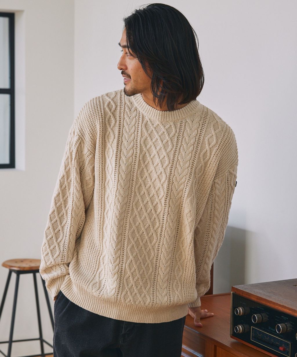 THE CRAFT CREW PRODUCTS 可水洗防靜電抗起球針立體繩結麻花編織圓領毛衣_14