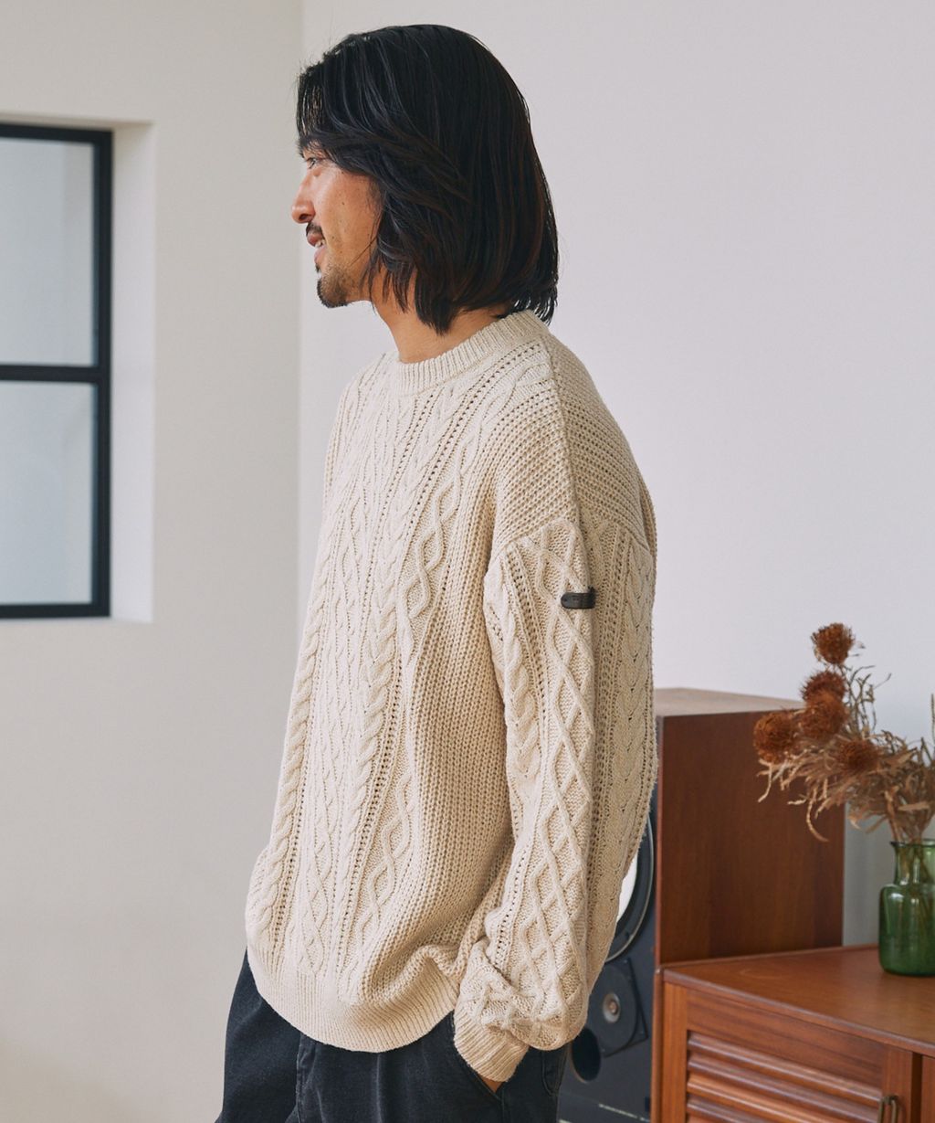 THE CRAFT CREW PRODUCTS 可水洗防靜電抗起球針立體繩結麻花編織圓領毛衣_16