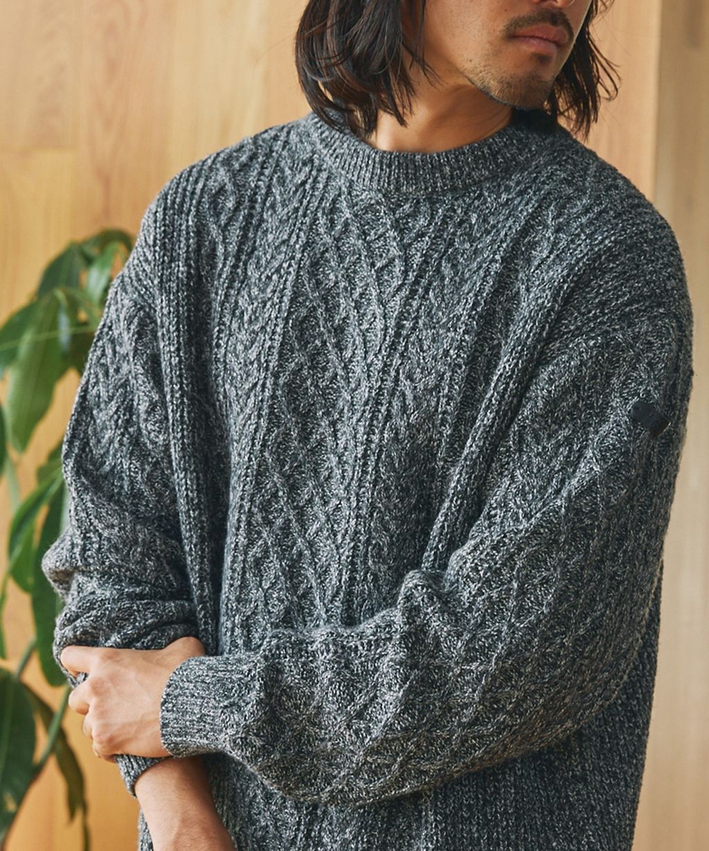 THE CRAFT CREW PRODUCTS 可水洗防靜電抗起球針立體繩結麻花編織圓領毛衣_123