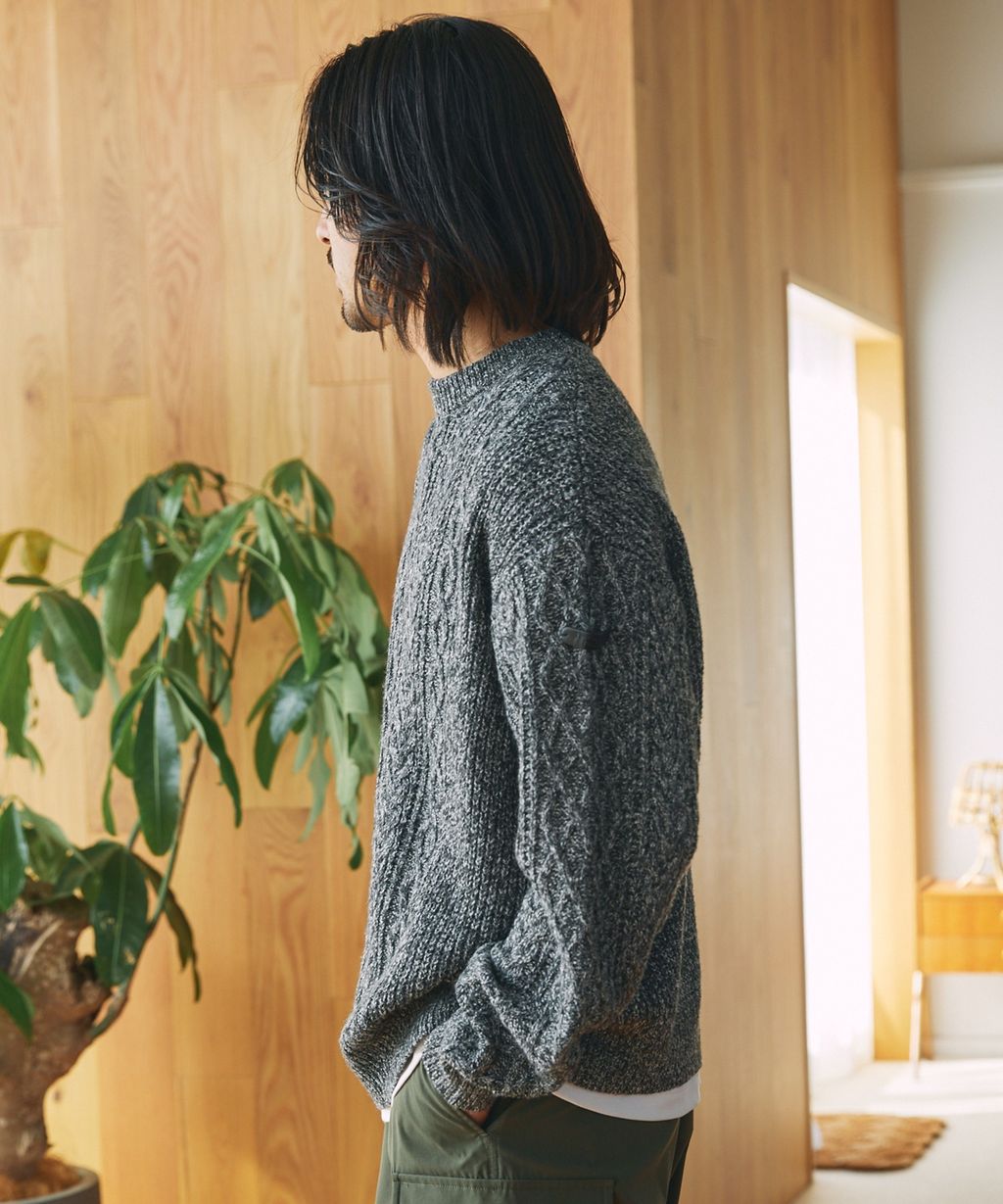 THE CRAFT CREW PRODUCTS 可水洗防靜電抗起球針立體繩結麻花編織圓領毛衣_121