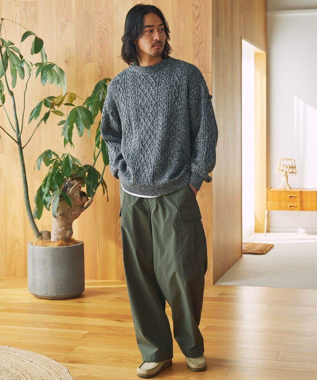 THE CRAFT CREW PRODUCTS 可水洗防靜電抗起球針立體繩結麻花編織圓領毛衣_116