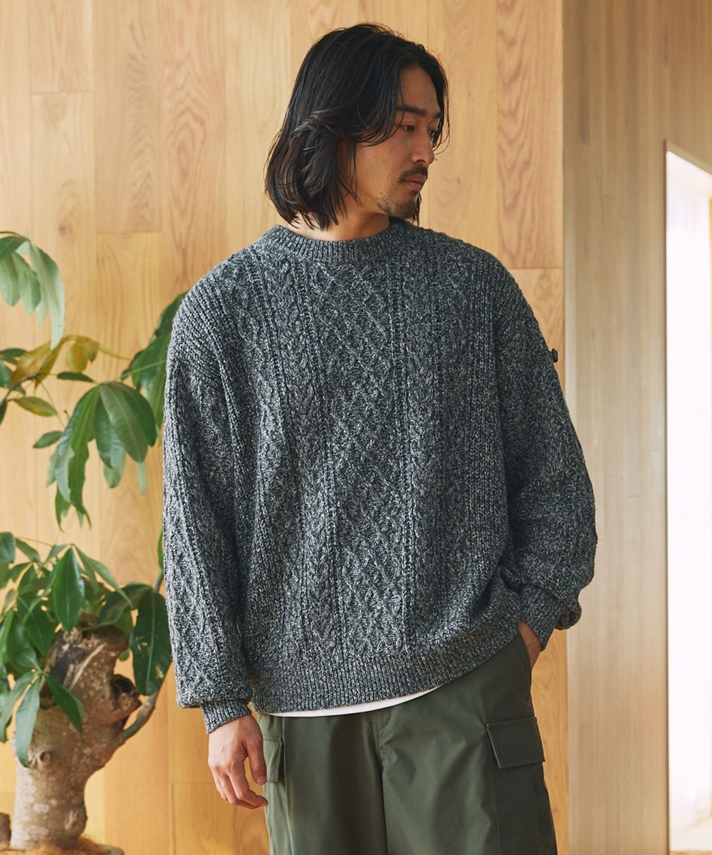 THE CRAFT CREW PRODUCTS 可水洗防靜電抗起球針立體繩結麻花編織圓領毛衣_115