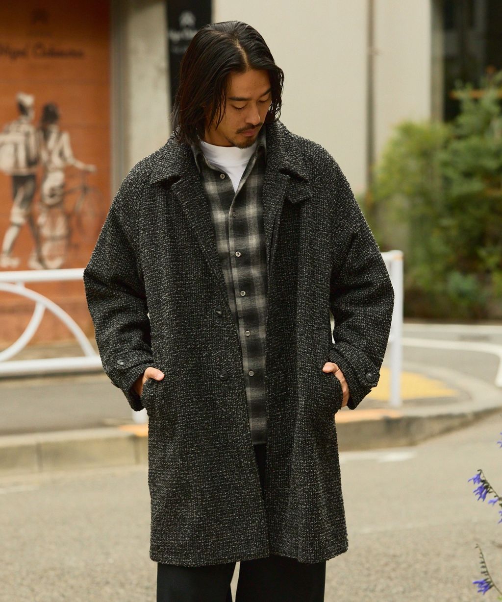 THE CRAFT CREW PRODUCTS 抗UV粗花呢立挺機能長版大衣外套_24