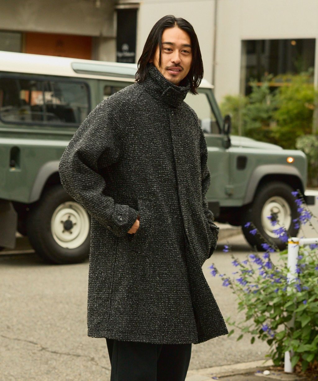 THE CRAFT CREW PRODUCTS 抗UV粗花呢立挺機能長版大衣外套_22