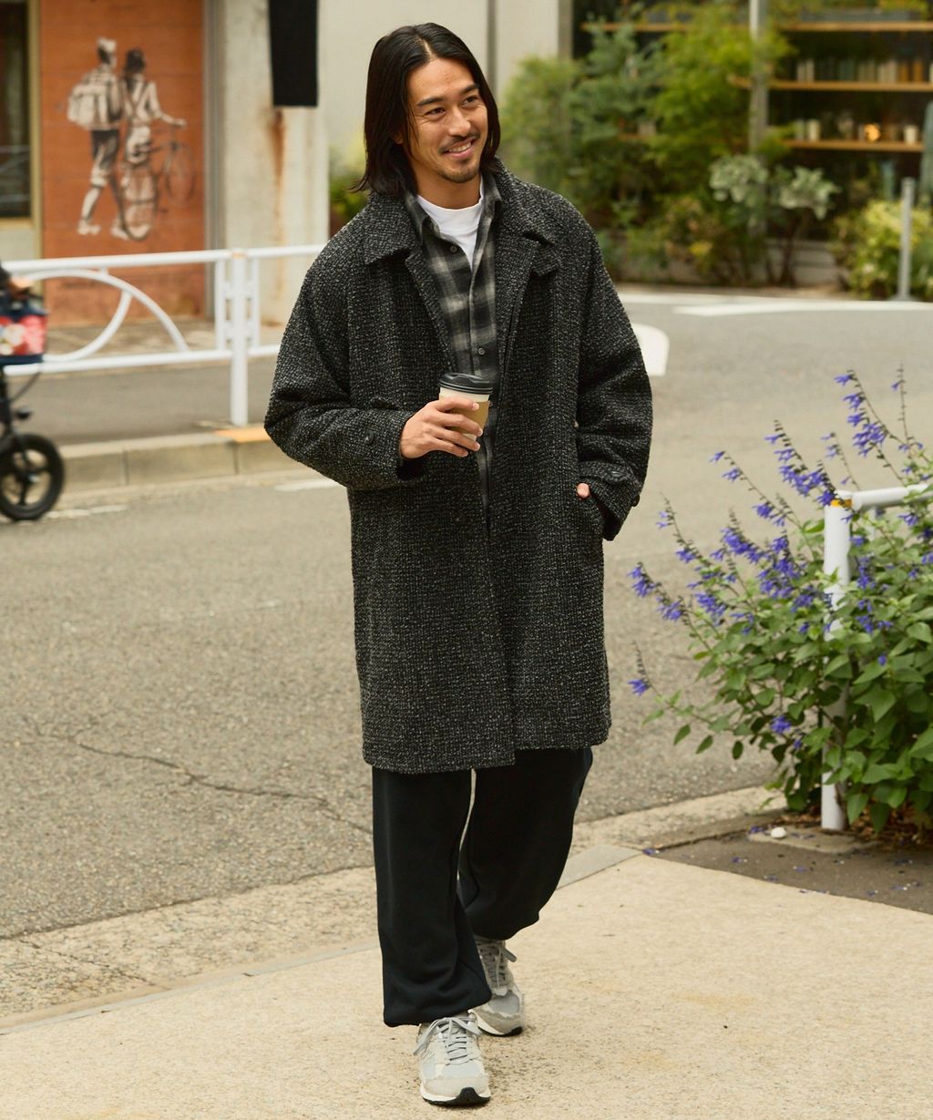 THE CRAFT CREW PRODUCTS 抗UV粗花呢立挺機能長版大衣外套_19