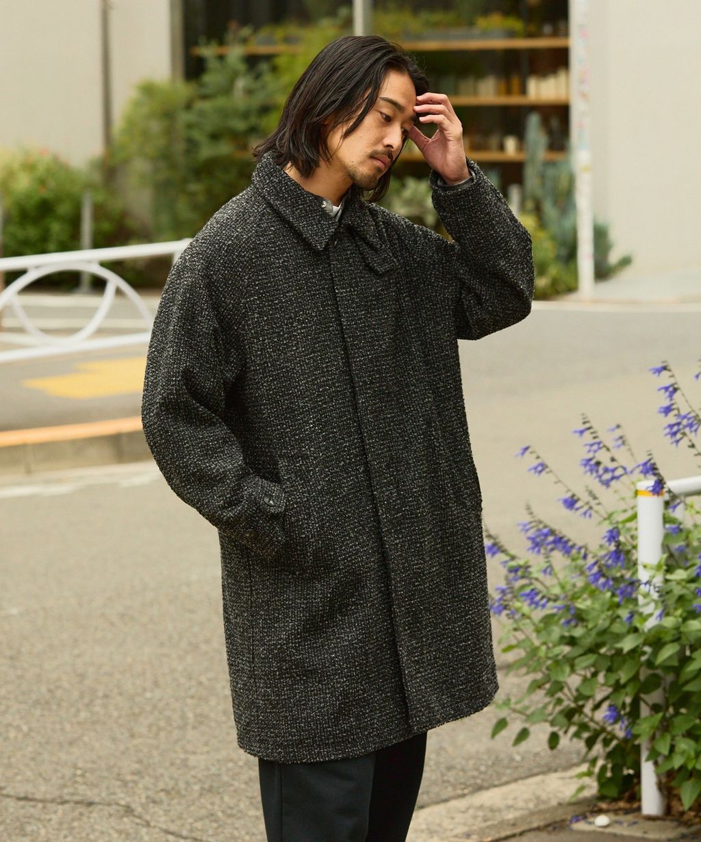 THE CRAFT CREW PRODUCTS 抗UV粗花呢立挺機能長版大衣外套_23