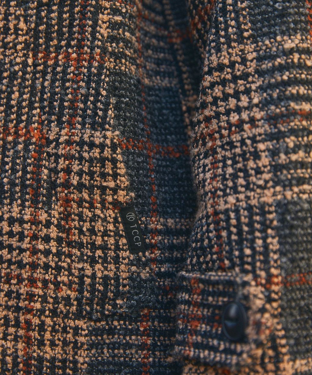 THE CRAFT CREW PRODUCTS 抗UV粗花呢立挺機能長版大衣外套_14