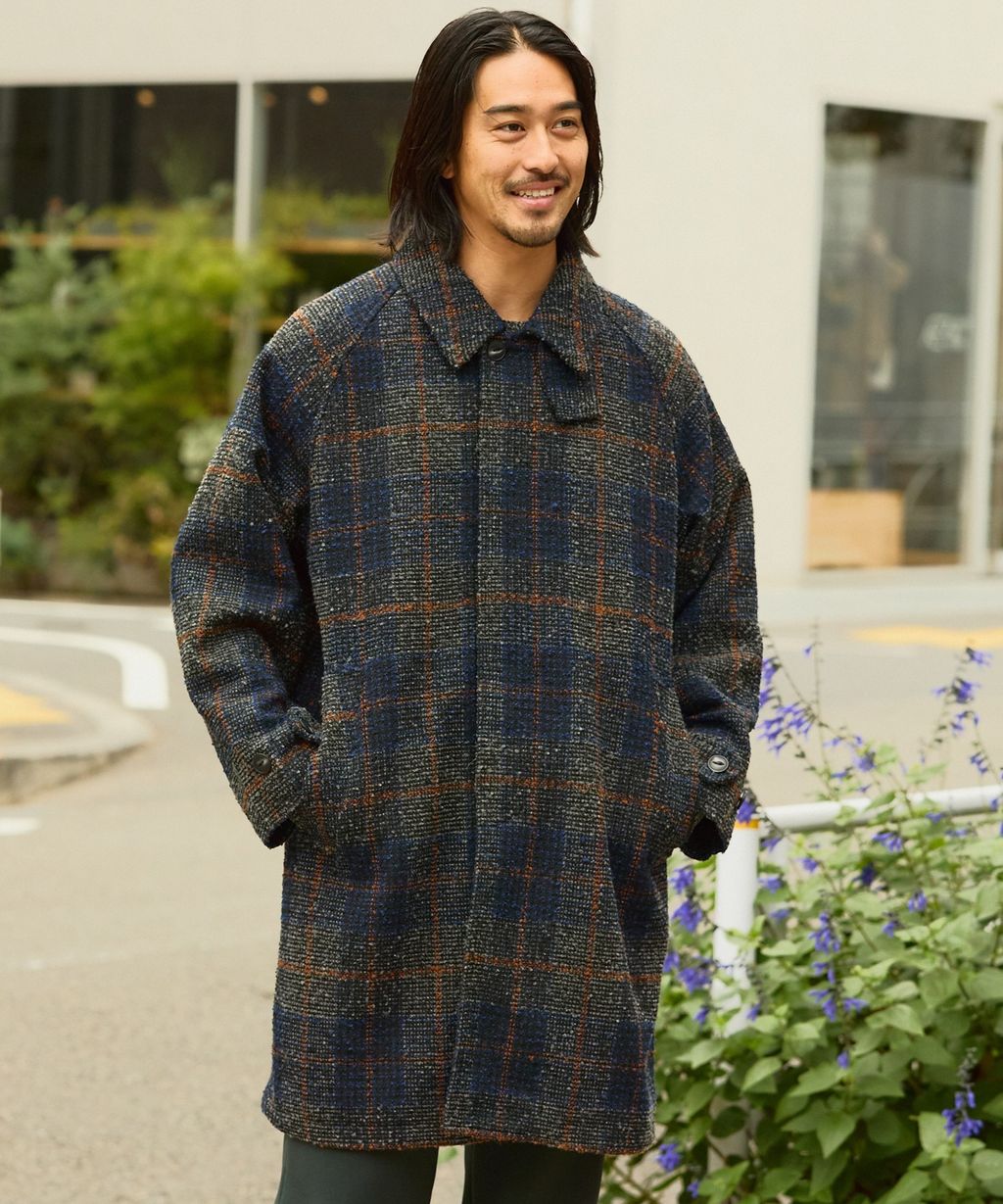 THE CRAFT CREW PRODUCTS 抗UV粗花呢立挺機能長版大衣外套_32