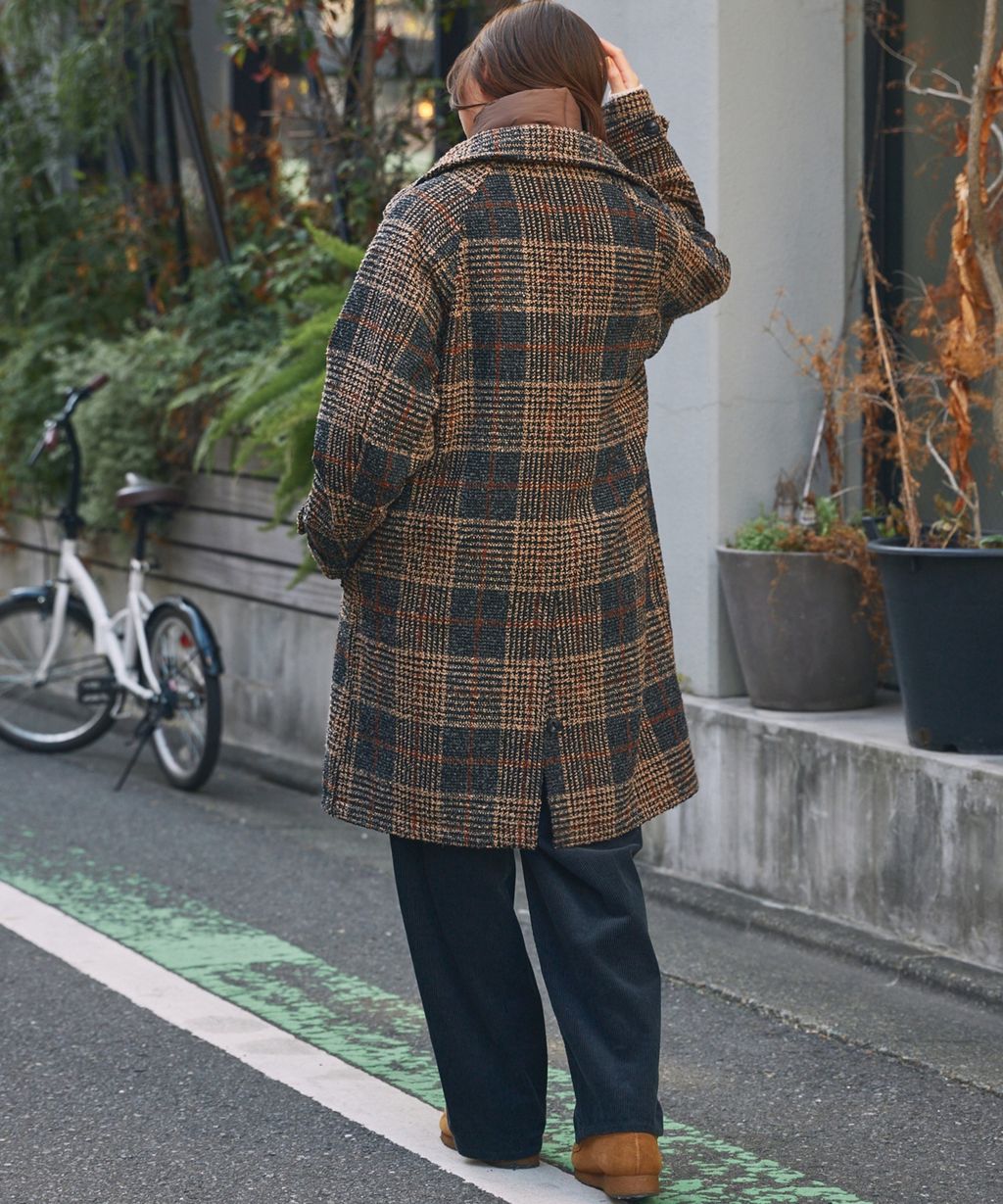 THE CRAFT CREW PRODUCTS 抗UV粗花呢立挺機能長版大衣外套_12