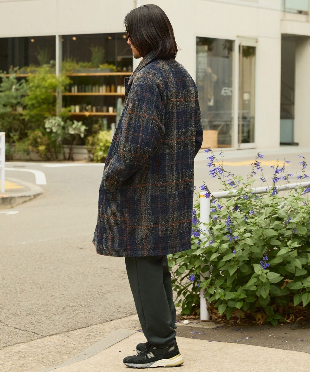 THE CRAFT CREW PRODUCTS 抗UV粗花呢立挺機能長版大衣外套_31