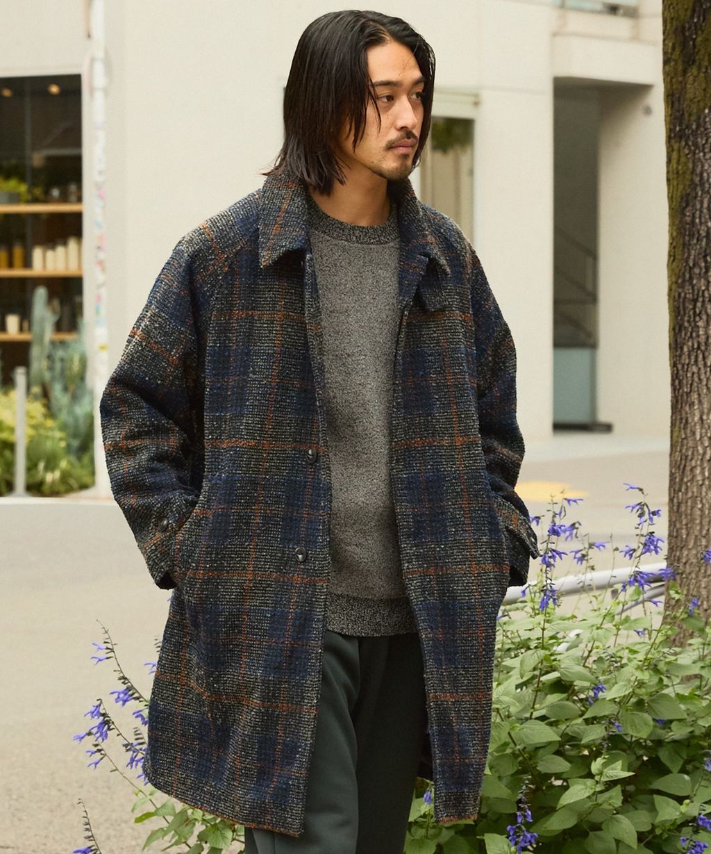 THE CRAFT CREW PRODUCTS 抗UV粗花呢立挺機能長版大衣外套_33