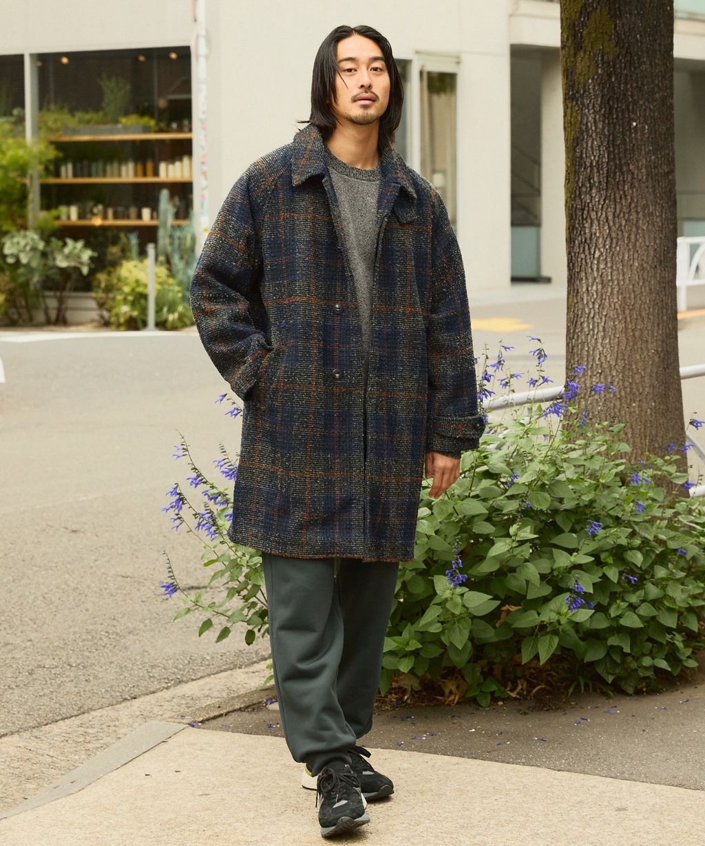 THE CRAFT CREW PRODUCTS 抗UV粗花呢立挺機能長版大衣外套_30