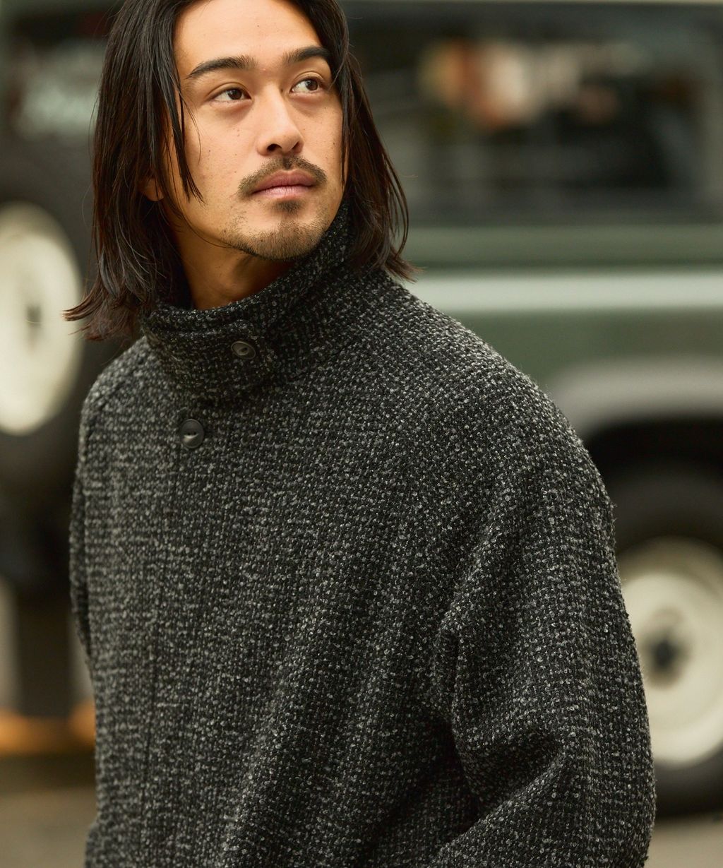 THE CRAFT CREW PRODUCTS 抗UV粗花呢立挺機能長版大衣外套_25