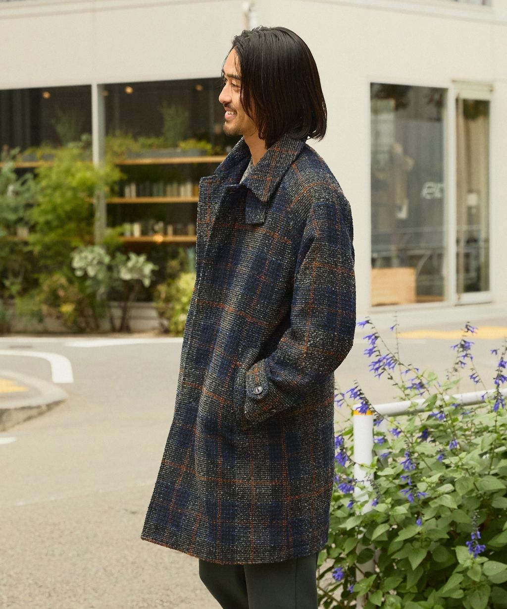 THE CRAFT CREW PRODUCTS 抗UV粗花呢立挺機能長版大衣外套_34